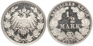 1/2 Марка Германская империя (1871-1918) Серебро 