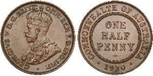 1/2 Пенни Австралия (1788 - 1939) Бронза Георг V (1865-1936)