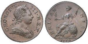 1/2 Пенни Королевство Великобритания (1707-1801) Бронза Георг III (1738-1820)