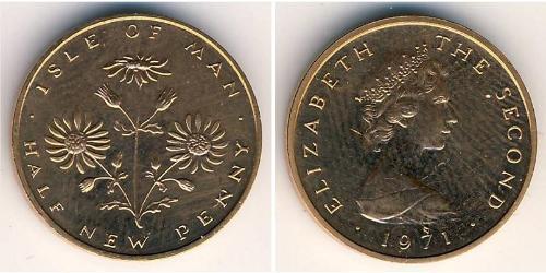 1/2 Пенни Остров Мэн Бронза Елизавета II (1926-2022)