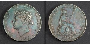 1/2 Пенни Соединённое королевство Великобритании и Ирландии (1801-1922) Бронза Георг IV (1762-1830)