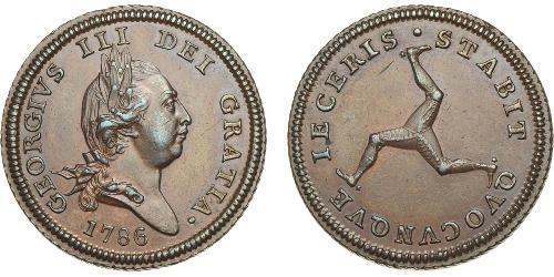1/2 Пенни Остров Мэн Латунь Георг III (1738-1820)