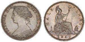 1/2 Пенни Великобритания  Медь Виктория (1819 - 1901)