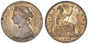 1/2 Пенни Великобритания  Медь Виктория (1819 - 1901)