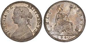 1/2 Пенни Великобритания  Медь Виктория (1819 - 1901)