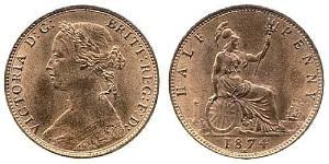 1/2 Пенни Великобритания  Медь Виктория (1819 - 1901)