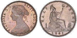 1/2 Пенни Великобритания  Медь Виктория (1819 - 1901)