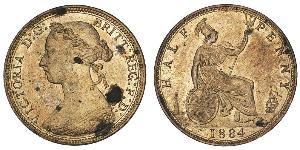 1/2 Пенни Великобритания  Медь Виктория (1819 - 1901)