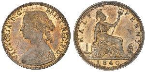 1/2 Пенни Великобритания  Медь Виктория (1819 - 1901)