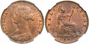 1/2 Пенни Великобритания  Медь Виктория (1819 - 1901)