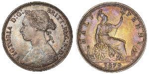1/2 Пенни Великобритания  Медь Виктория (1819 - 1901)