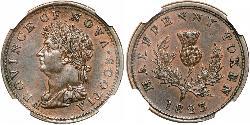 1/2 Пенни Канада Медь Георг IV (1762-1830)