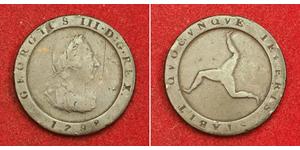 1/2 Пенни Остров Мэн Медь Георг III (1738-1820)