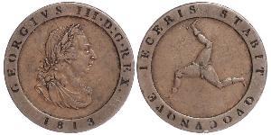 1/2 Пенни Остров Мэн Медь Георг III (1738-1820)