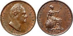 1/2 Пенни Соединённое королевство Великобритании и Ирландии (1801-1922) Медь Вильгельм IV (1765-1837)