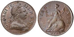 1/2 Пені Королівство Великобританія (1707-1801) Бронза Георг III (1738-1820)