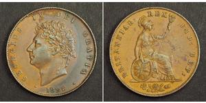 1/2 Пені Сполучене королівство Великобританії та Ірландії (1801-1922) Бронза Георг IV (1762-1830)