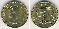 1/2 Пені Ямайка (1962 - ) Бронза 