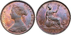 1/2 Пені Велика Британія  Мідь Вікторія (1819 - 1901)