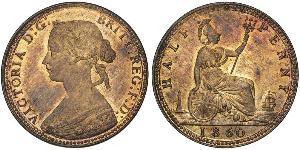 1/2 Пені Велика Британія  Мідь Вікторія (1819 - 1901)