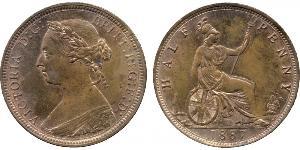 1/2 Пені Велика Британія  Мідь Вікторія (1819 - 1901)