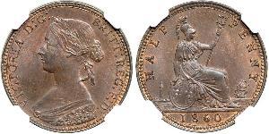 1/2 Пені Велика Британія  Мідь Вікторія (1819 - 1901)
