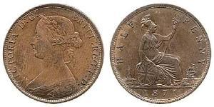 1/2 Пені Велика Британія  Мідь Вікторія (1819 - 1901)