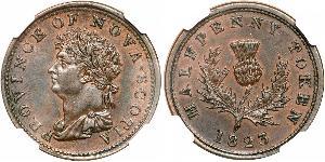 1/2 Пені Канада Мідь Георг IV (1762-1830)