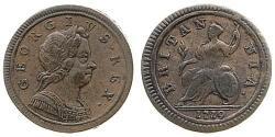 1/2 Пені Королівство Великобританія (1707-1801) Мідь Георг I (1660-1727)