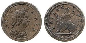 1/2 Пені Королівство Великобританія (1707-1801) Мідь Георг I (1660-1727)