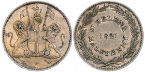 1/2 Пені Острів Святої Єлени (1981 - ) Мідь 
