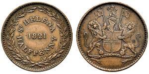 1/2 Пені Острів Святої Єлени (1981 - ) Мідь 