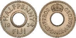 1/2 Пені Фіджі Нікель/Мідь Георг V (1865-1936)