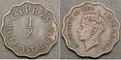 1/2 Piastre British Cyprus (1878 - 1960) Bronze 