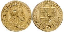 1/2 Реал Habsburg Spain (1506 - 1700) Золото Філіп II Габсбург (1527-1598)