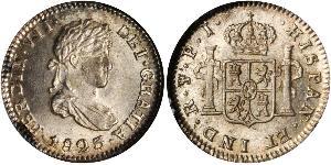 1/2 Реал Боливия Серебро Фердинанд VII король Испании (1784-1833)