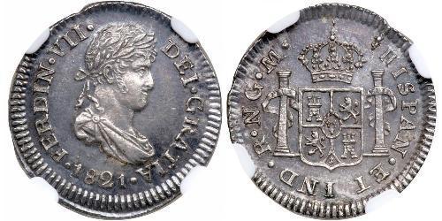 1/2 Реал Гватемала Серебро Фердинанд VII король Испании (1784-1833)