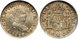 1/2 Реал Новая Испания (1519 - 1821) Серебро Фердинанд VII король Испании (1784-1833)