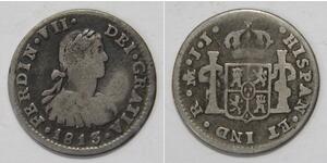 1/2 Реал Новая Испания (1519 - 1821) Серебро Фердинанд VII король Испании (1784-1833)