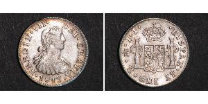 1/2 Реал Новая Испания (1519 - 1821) Серебро Фердинанд VII король Испании (1784-1833)