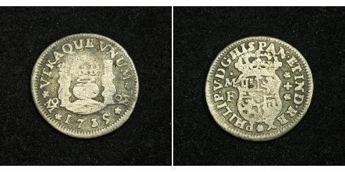 1/2 Реал Новая Испания (1519 - 1821) Серебро 