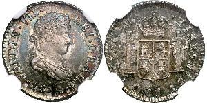 1/2 Реал Гватемала Срібло Фердинанд VII король Іспанії (1784-1833)