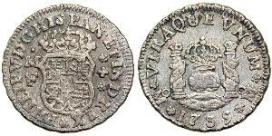 1/2 Реал Нова Іспанія (1519 - 1821) Срібло 
