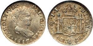 1/2 Реал Нова Іспанія (1519 - 1821) Срібло Фердинанд VII король Іспанії (1784-1833)