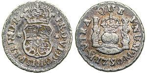 1/2 Реал Нова Іспанія (1519 - 1821) Срібло Фердинанд VII король Іспанії (1784-1833)