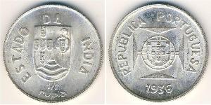 1/2 Рупия Португальская Индия (1510-1961) Серебро 