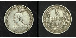 1/2 Рупія Німецька Східна Африка (1885-1919) Срібло 