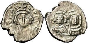 1/2 Силиква Византийская империя (330-1453) Серебро Ираклий I (575-641)
