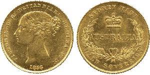 1/2 Соверен Австралия (1788 - 1939) Золото Виктория (1819 - 1901)