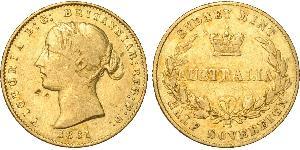 1/2 Соверен Австралия (1788 - 1939) Золото Виктория (1819 - 1901)